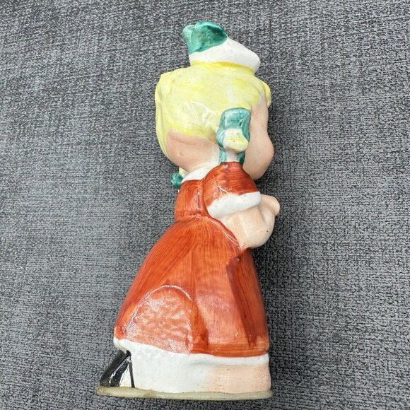 Vintage Japan Big Eye Boy & Girl Figurine Pair 1950s Mid Century Kitsch - Picture 10 of 16